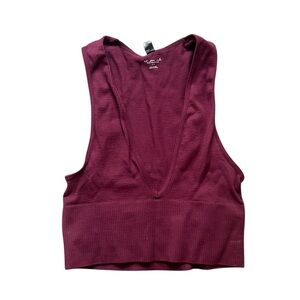Women's Burgundy Sleeveless Top